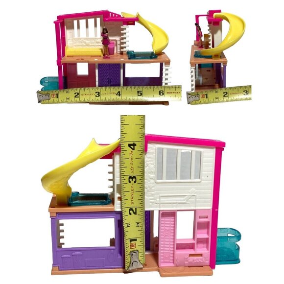 Mini BarbieLand Dreamhouse & Mini Barbie Doll Elevator Slide Pool #HYF47 Mattel - Picture 14 of 16
